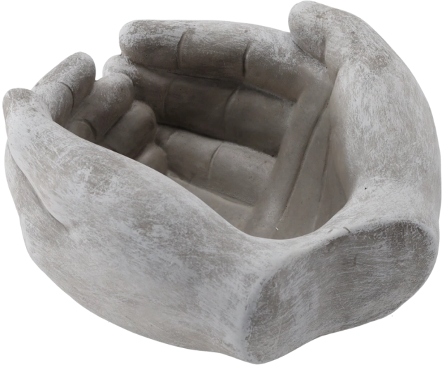 Concrete hand-shaped planter, gray 20 × 20 × 11.5 cm