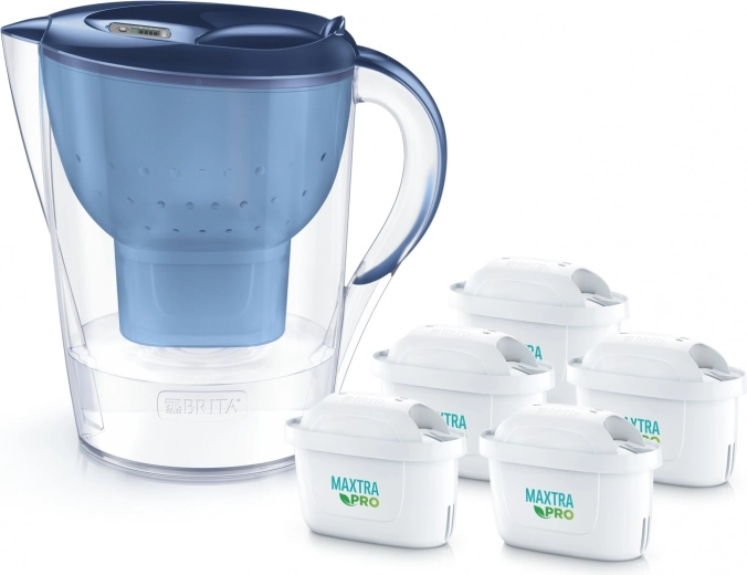 Water filter jug 3.5 l BRITA Marella XL + 5 MAXTRA PRO Pure Performance filters, blue