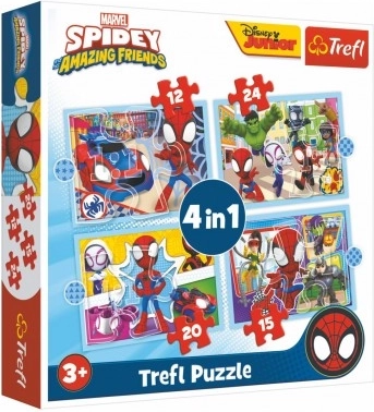 Dėlionė 4 viename Spidey ir jo nuostabūs draugai (12, 15, 20, 24 dalių)
