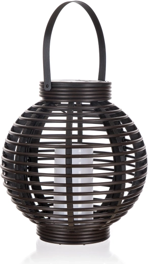 Hanging solar lantern with flame effect, 1 LED, 22 × 23 cm
