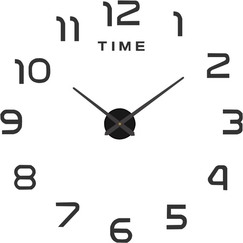Ruhhy DIY 3D wall clock, black, 60–130 cm