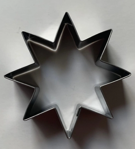 Nerūdijančio plieno sausainių formelė – 8 spindulių žvaigždė, 60 mm