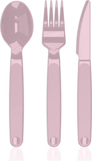 CULINARIA 3-piece plastic cutlery set, pink
