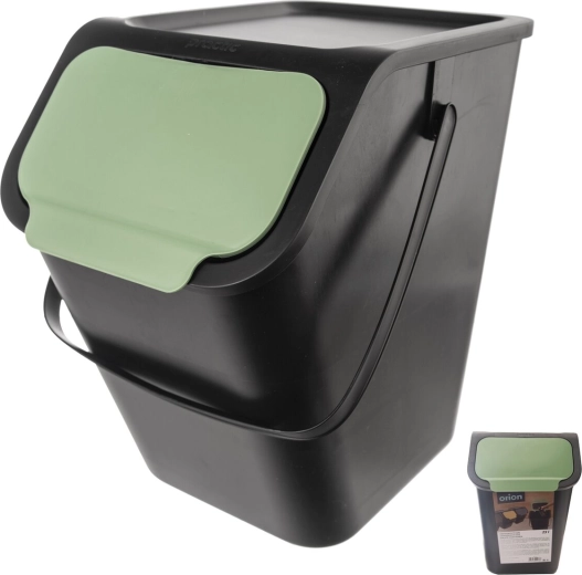 UH Bin 25 L Trash Can with Green Lid