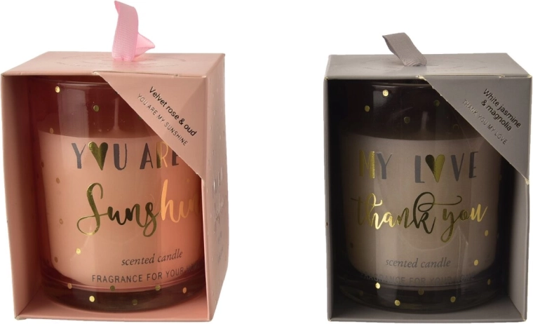 Candle in a glass jar with heart design 8 × 8 × 9 cm