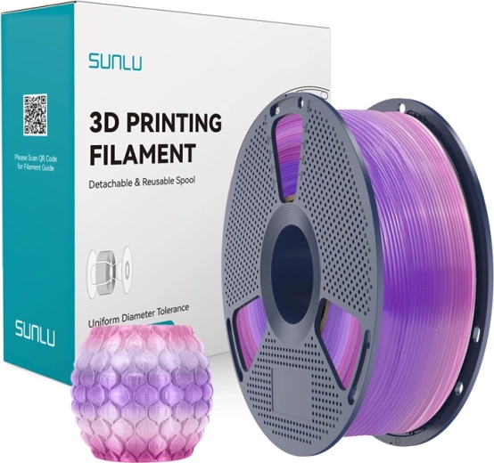 Sunlu skaidrus PLA filaments (vaivorykštinis)