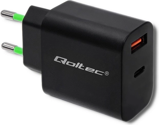 Network Charger 18W USB Type C PD and USB QC 3.0 Black