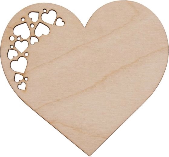 Wooden heart-shaped coaster 12 × 11 cm