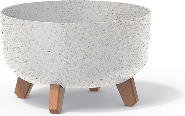 Gėlių vazonas Gracia Low Eco Wood 28,5 cm – baltas
