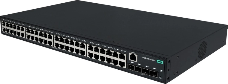 4× SFP ports for uplink and network interconnect