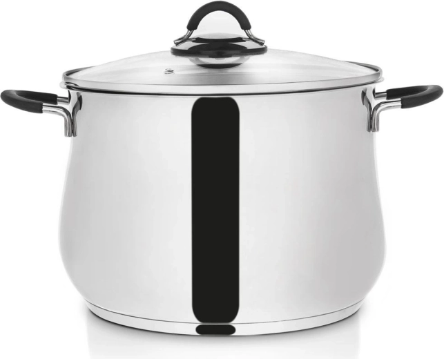 Nerūdijančio plieno puodas su stikliniu dangčiu DALIE 26 cm, 10,6 l