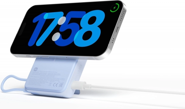 Flip-out stand for hands‑free use