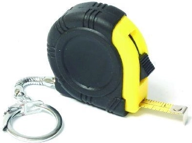 Retractable pocket tape measure 1 m × 6 mm with keychain