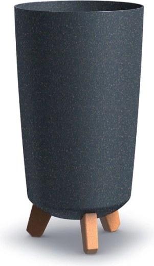 Gracia Tubus Slim Eco Wood Flower Pot 19.5 cm anthracite