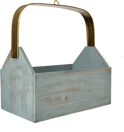 Large metal crate, brown-blue