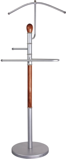 Nebylusis tarnas RONNIE iš chromo ir medžio, 46 × 27 × 107 cm, rudas
