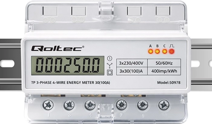 LED indikacija su impulsų konstanta 400 imp/kWh