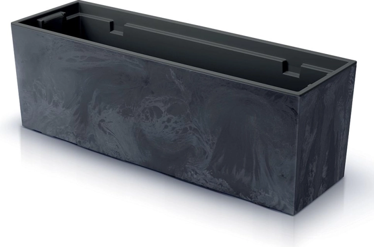 Concrete-effect planter with inner insert 77 cm anthracite