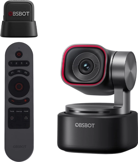 OBSBOT Tiny 3 MIC Combo webcam with remote control and wireless microphone