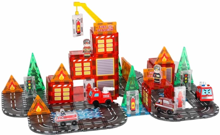 Fire station for building and play