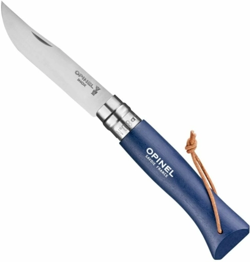 Opinel N°08 Trekking sulankstomas kišeninis peilis tamsiai mėlynas, buko mediena 8,5 cm
