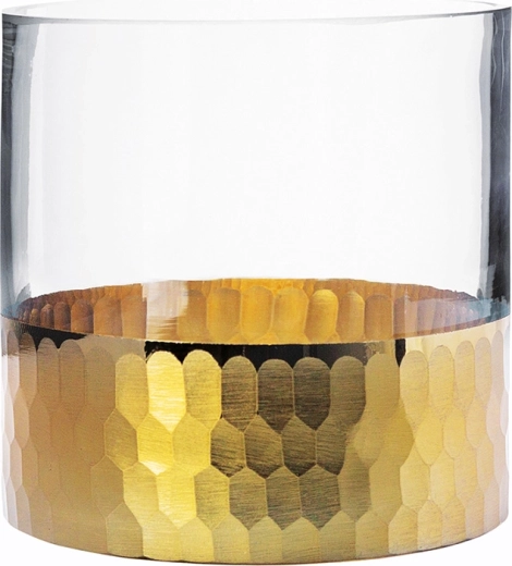 Stiklinė vaza ir žvakidė Golden honey 12 cm