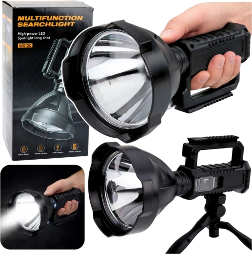 Large LED spotlight with tripod and power bank 31 cm