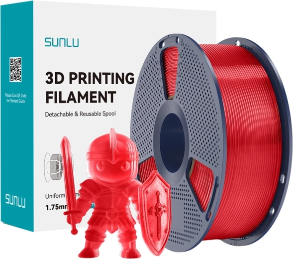 Sunlu PLA+ filamentas 1,75 mm – permatoma raudona