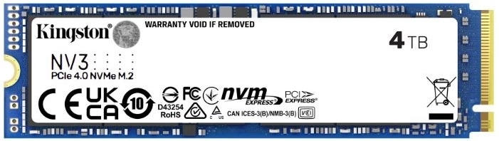 Kingston NV3 Internal SSD 4 TB, M.2 2280, PCIe 4.0 NVMe