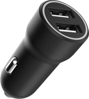 Dvigubas USB automobilinis adapteris 3,1 A, juodas