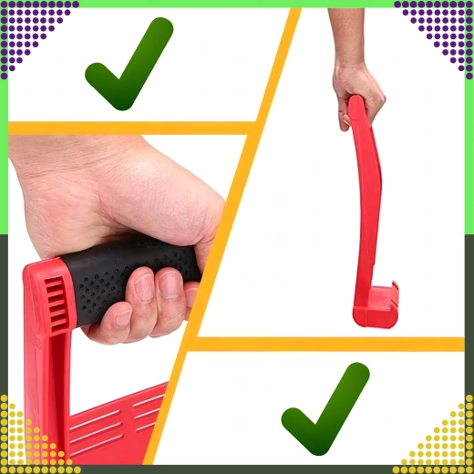 Ergonomic, non-slip handle