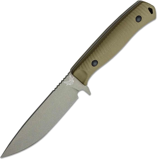Benchmade Anonimus lauko peilis su fiksuota geležte G10, pilka/alyvuogių, Boltaron dėklas