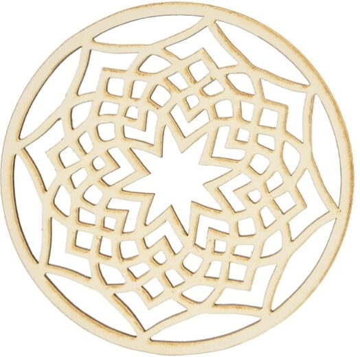 Wooden star-shaped coaster 10 cm