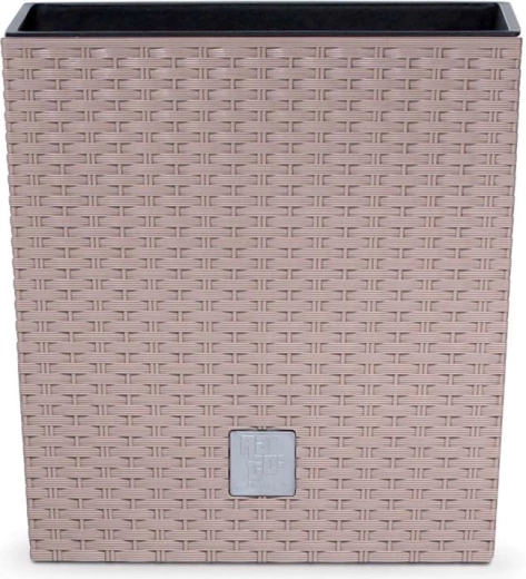 Rato Low Flower Pot with Insert 17 × 17 × 17 cm, mocha