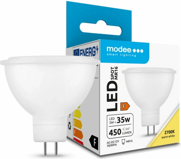LED lemputė Modee Lighting GU5.3 MR16 5 W šilta balta 2700 K, 450 lm, 100°