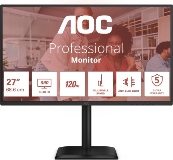 AOC Q27E4CV 27" QHD IPS monitor 120 Hz with USB-C and RJ-45