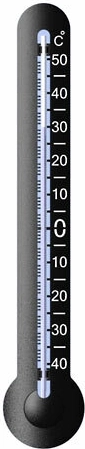 TFA analog indoor and outdoor thermometer, black plastic