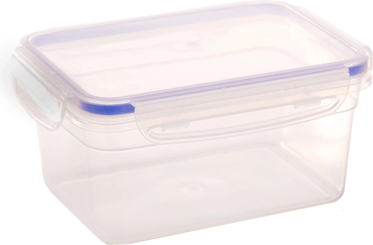 Cadenza rectangular plastic food container, 1.1 l, with click-lock closures