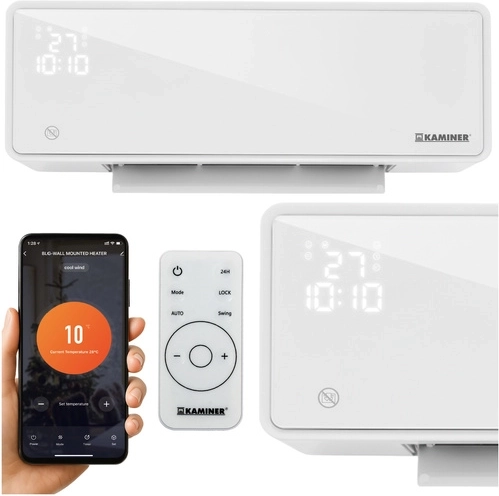 Oro užuolaida KAMINER ZELVION su Wi‑Fi ir nuotoliniu valdymu 1000 W / 2000 W balta