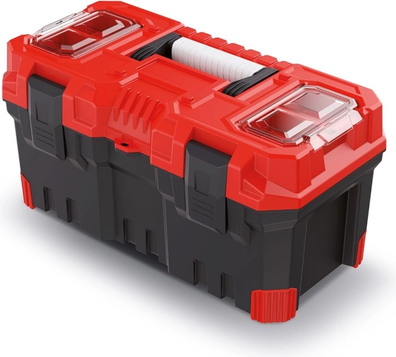Plastikinis įrankių lagaminas TITAN PLUS, raudonas, 55 × 28 × 27 cm