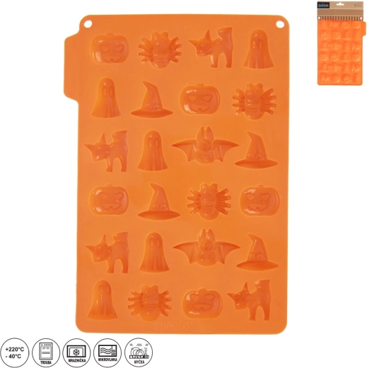 Halloween Chocolate Silicone Mold, 24 Shapes, Orange