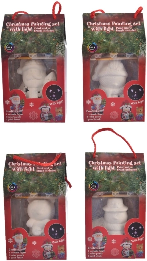 Creative Christmas decoration painting kit with paints and LED lighting (4 variants)