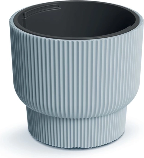 Planter with insert Milly 39.5 cm light grey