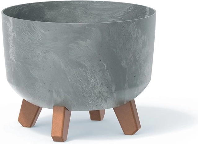 Planter with concrete effect on legs 20 cm, grey