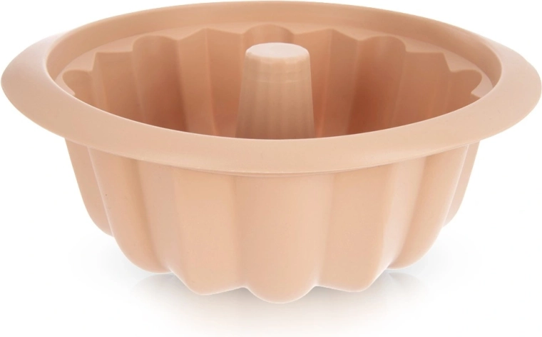 Silicone Bundt Cake Pan with Chimney, Beige, 26 cm