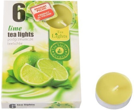 Scented tea light candle Lime 6 pcs