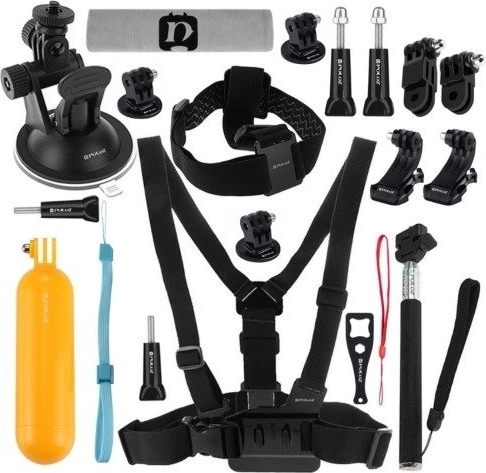 Puluz 20 vnt. priedų rinkinys veiksmo kameroms (suderinamas su DJI OSMO ACTION ir INSTA360)