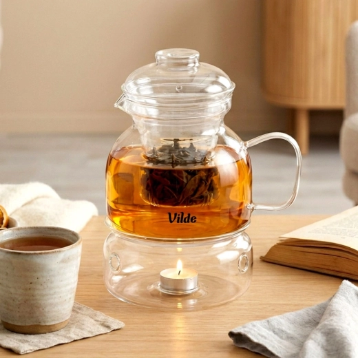 Šildytuvas su tealight žvakute ilgiau išlaiko arbatą šiltą