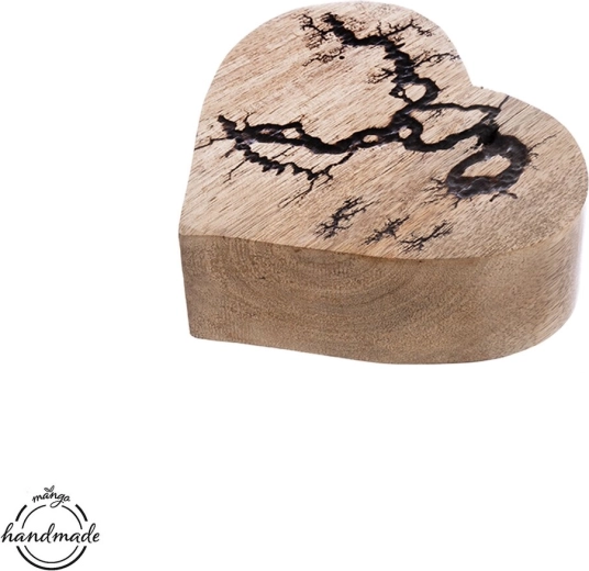 Mango Wood Heart Decoration – Electric