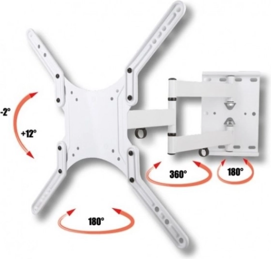 Adjustable White Wall Mount for LCD/LED 23 to 55 Inches